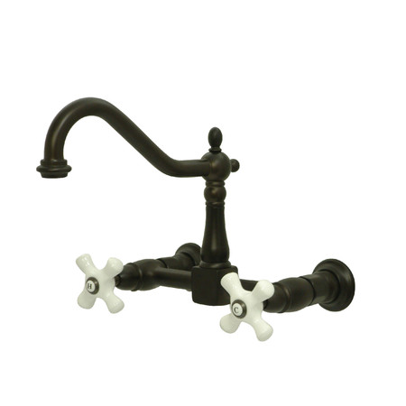 HERITAGE KS1245PX 2-Handle 8-Inch Wall Mount Kitchen Faucet KS1245PX